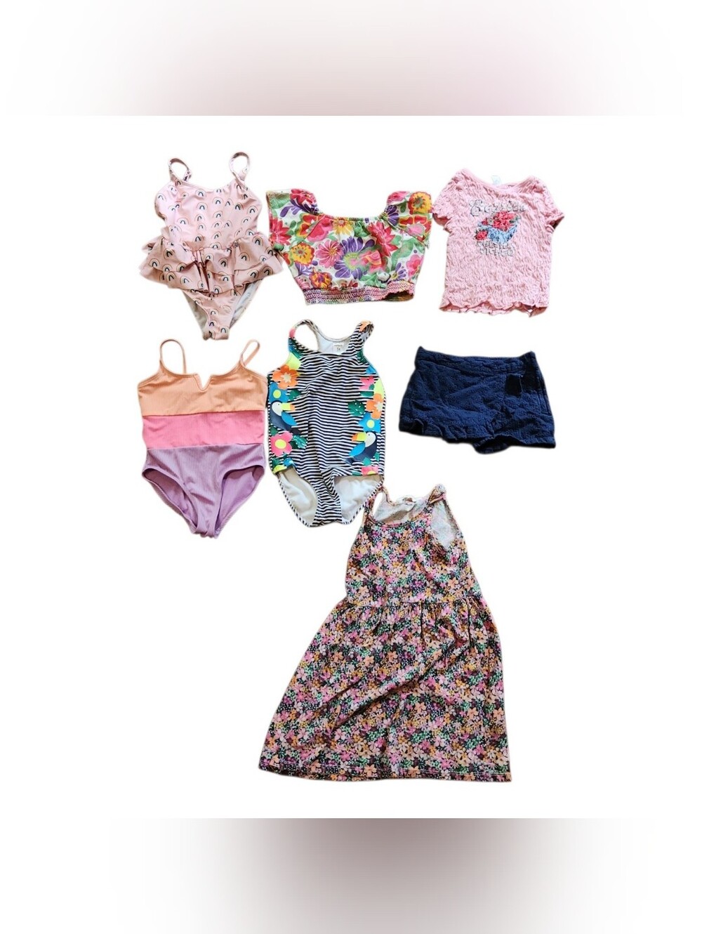 7 Piece Girls Lot Size 5- 6-7 Janie Jack H&m Boden Old Navy Mixed Lot Swimsuit‎